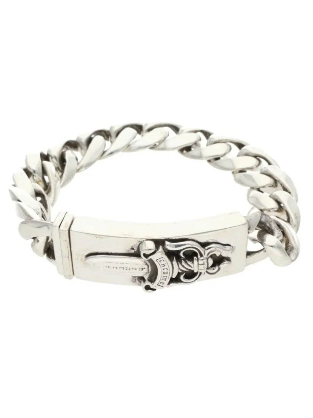 Chrome Hearts ID Dagger ID Classic Link Silver Bracelet